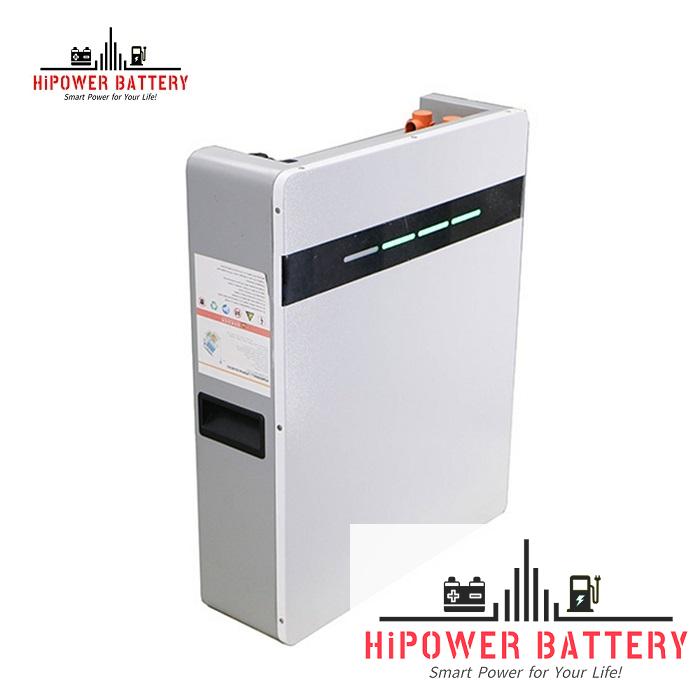 HiPOWER 5120Wh Wall-mounted Lifepo4 Lithium Battery 51.2V 100Ah Powerwall for Solar Home and Commercial Energy Storage System