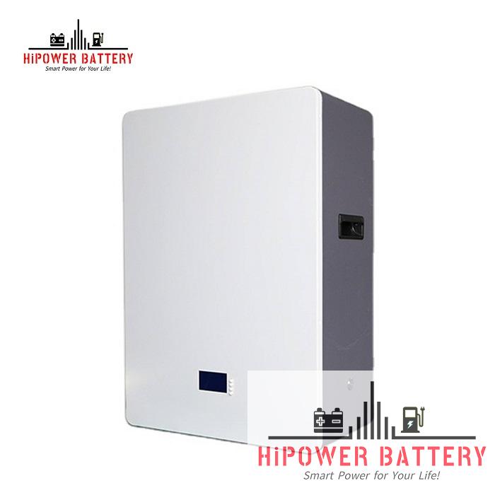 HiPOWER 5KWH Wall-mounted Lifepo4 Lithium Battery Bank 51.2V 100Ah Powerwall for Solar Home and Commercial Energy Storage System 