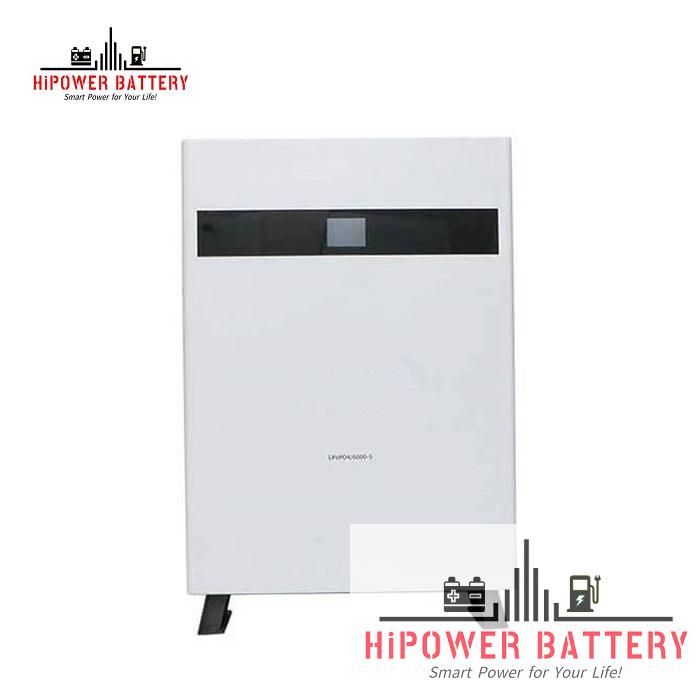 HiPOWER 5KWH Lifepo4 Lithium Battery Pack 51.2V 100Ah Wall-mounted Powerwall for Solar Home and Commercial Energy Storage System