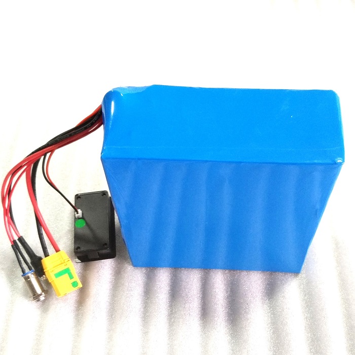 Customized Li-ion battery 44.4V 9Ah 12S3P with LED Display and Charger for Electric skateboard